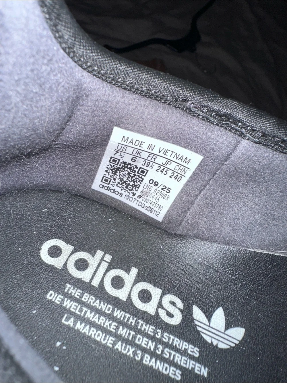 adidas Black Mary Jane Sneakers with White Stripes and Gum Sole
